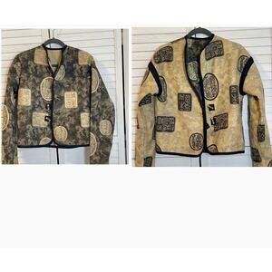 Asian inspired Reversible Tapestry  2 Button Closure size Sm/Med